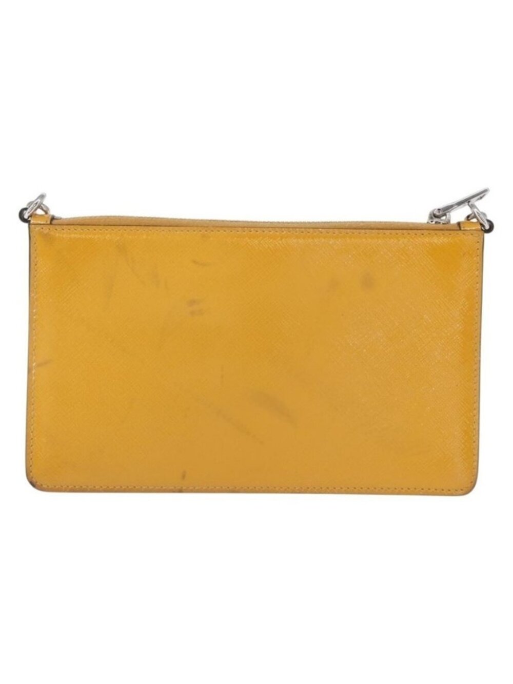 Authentic PRADA Chain Shoulder Bag Safiano leather Yellow Silver - Picture 13 of 16